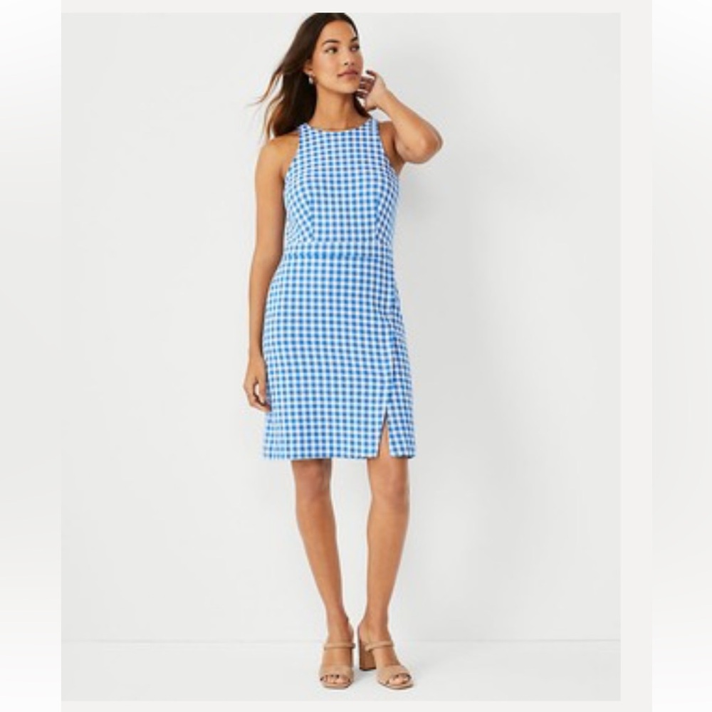 High neck gingham dress🦋🦋
